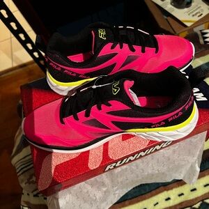 Fila Pink and Black Athletic Shoes Sleek Design